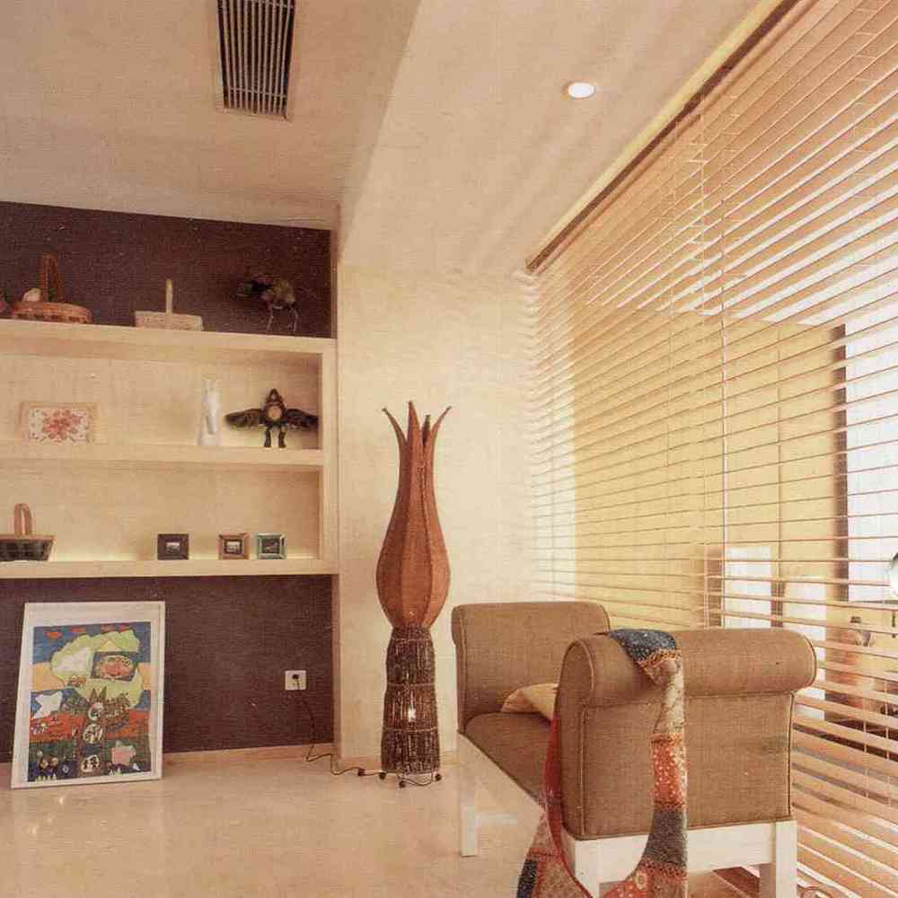 木百葉客廳胡桃木色搭配展示